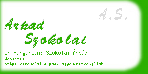 arpad szokolai business card